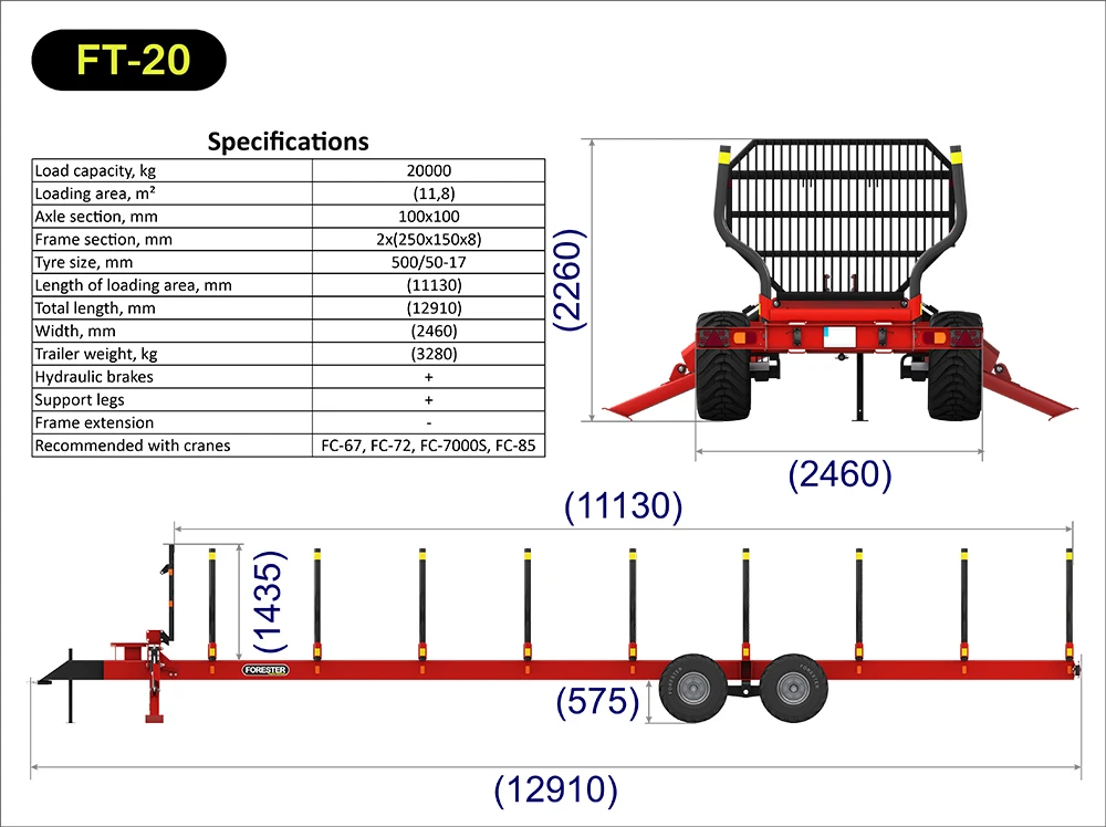 FT-20 Forestry Trailer — Forest Trailers — load capacity 20 000 kg — Gallery 2